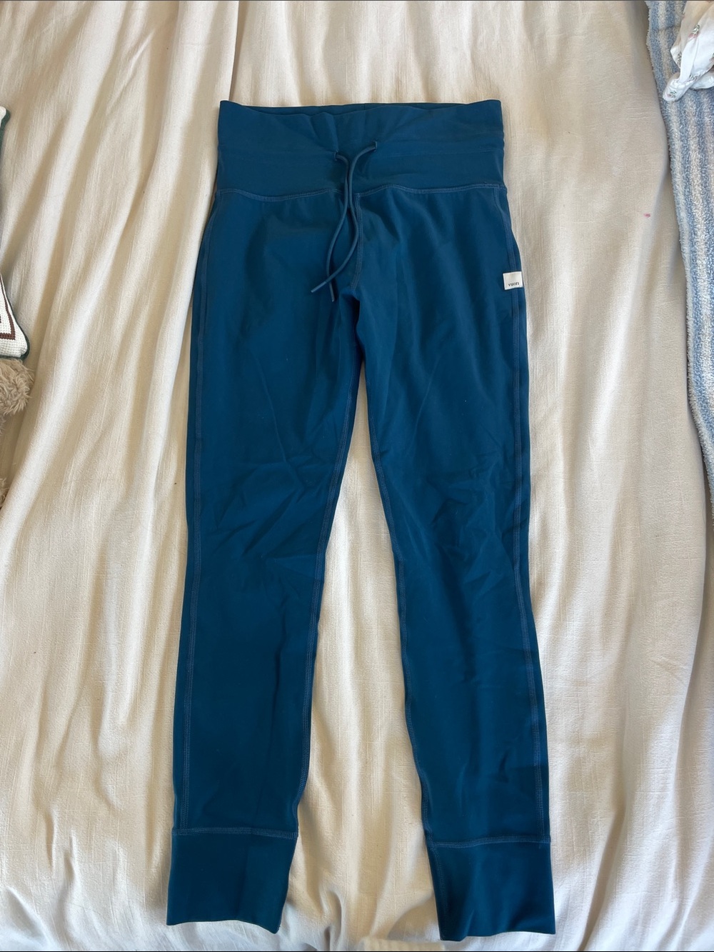 Vuori Deep Teal Drawstring Waist Leggings